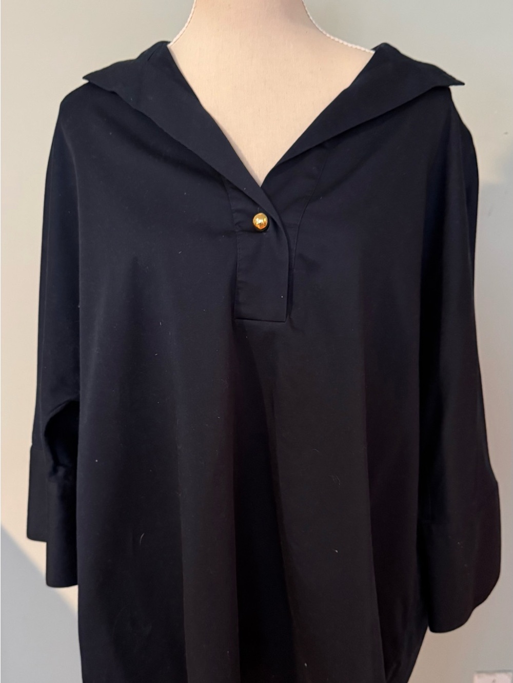 Tuckernuck Black Tunic with Gold Accent Button